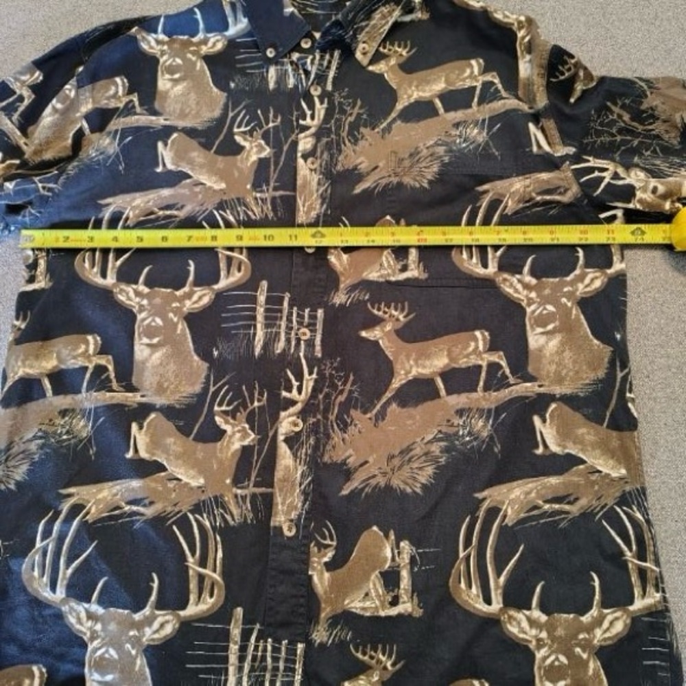 Rugged Earth Outfitters Buck Deer Long Sleeve Button Up Shirt Men L Camo Hunting - Picture 4 of 9